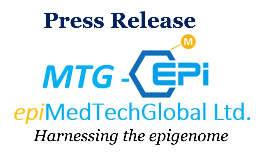 EpiMedTech Global official press release logo with 'Harnessing the epigenome' tagline, highlighting biotechnology innovation